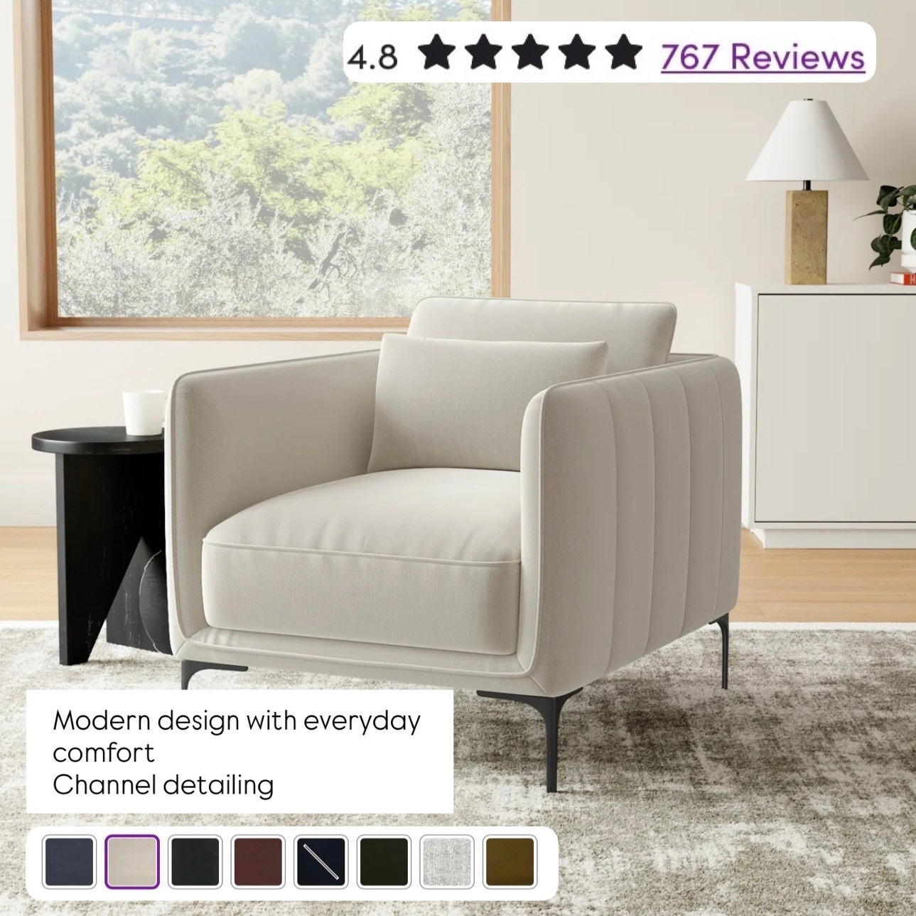 You wont believe the price of this beautiful modern accent chair. Not only is the price right but it also is on SALE.

Modern furniture, affordable furniture, furniture sale, living room furniture, living room refresh, living room makeover, furniture trends, highly rated accent chair, 

#LTKHome #LTKSaleAlert