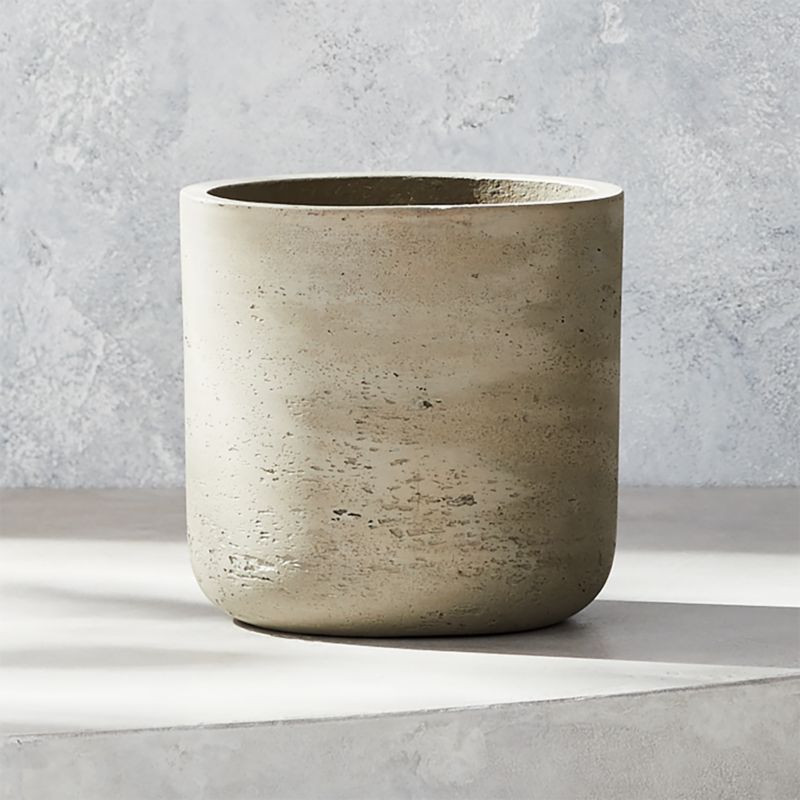 Seminyak Modern Grey Cement Outdoor Planter XXS + Reviews | CB2 | CB2