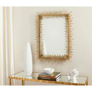 SAFAVIEH Sunray Antique Gold 27 x 35-inch Rectangle Decorative Mirror - 27" x 1" x 35" | Bed Bath & Beyond