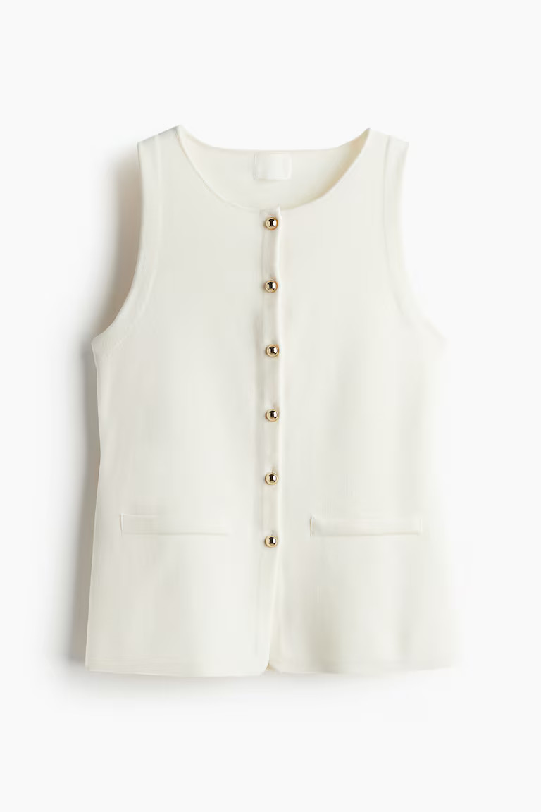 Button-front vest top | H&M (UK, MY, IN, SG, PH, TW, HK)
