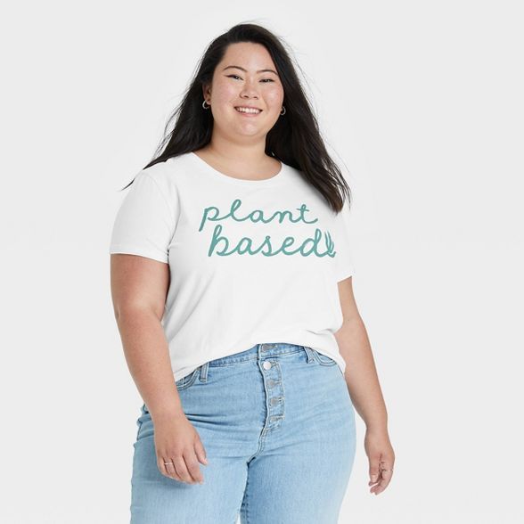 Women's Plant Based Short Sleeve Graphic T-Shirt - White | Target