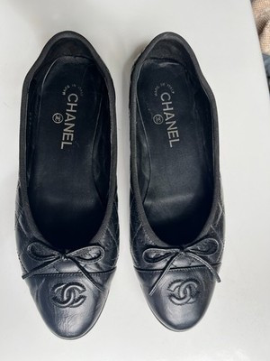 Chanel Quilted Ballet Flats Black Size 39 | eBay UK