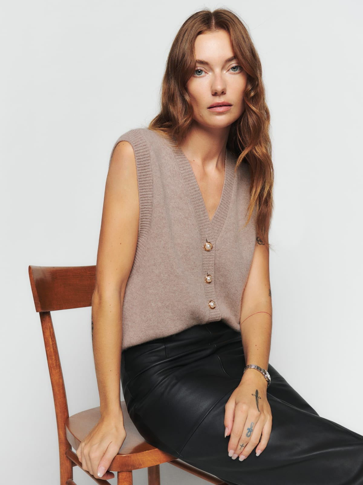 Jacqui Cashmere Sweater Vest | Reformation (Global)