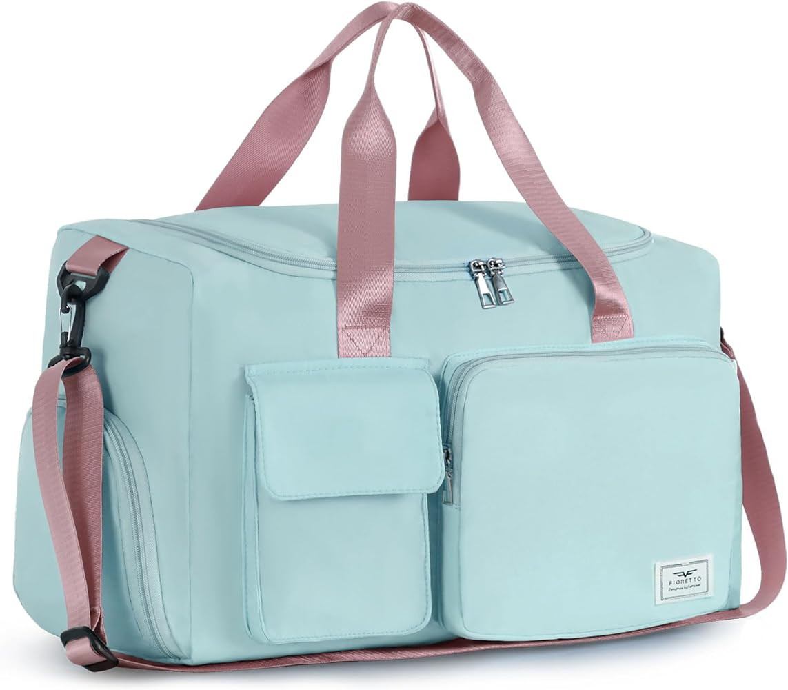 FIORETTO Women's Gym Duffle Bag with Shoes Compartment, 30L Capacity, Ideal for Travel, Gym, Spor... | Amazon (US)