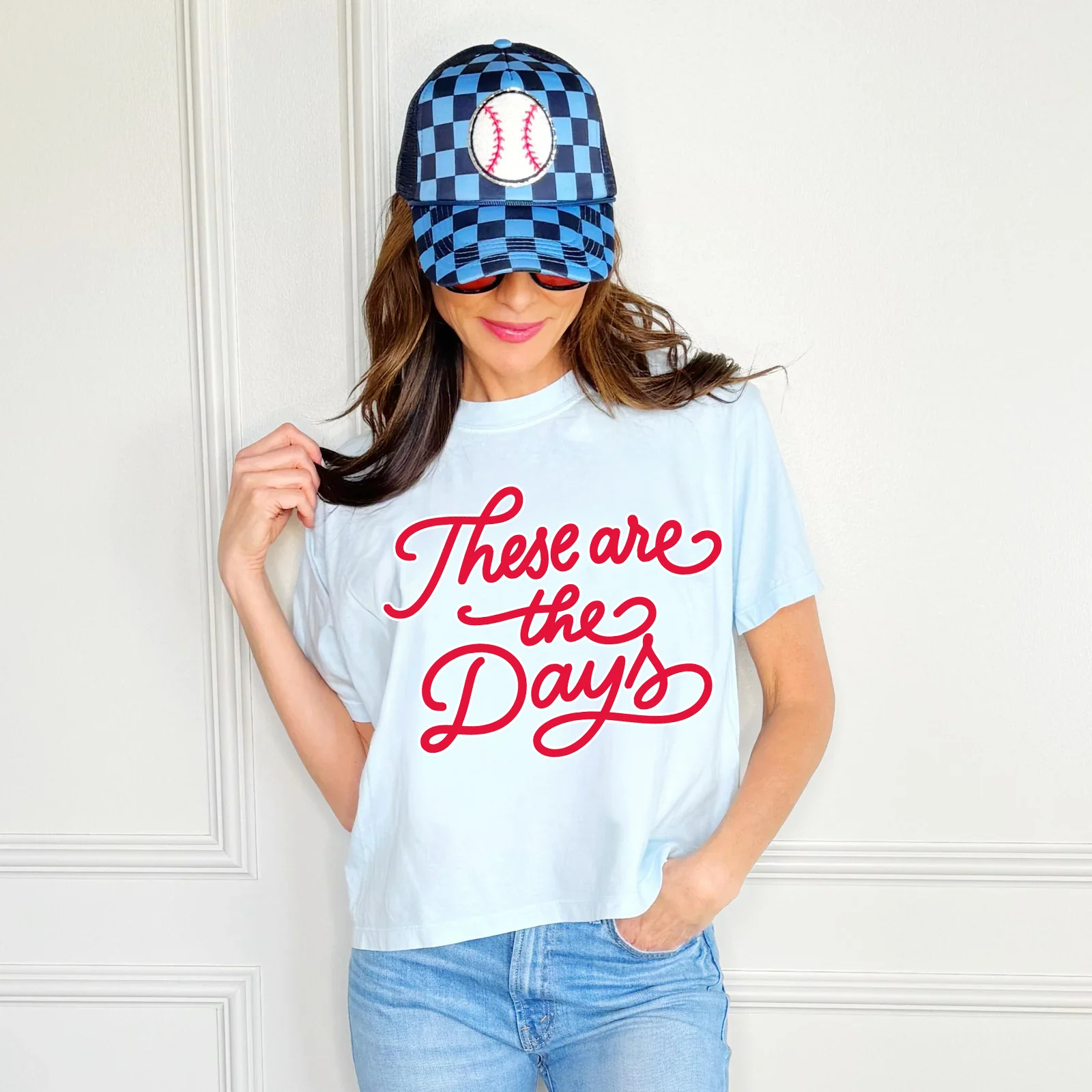 Ballpark Days Baseball Crop Tee | Poppy & Pine