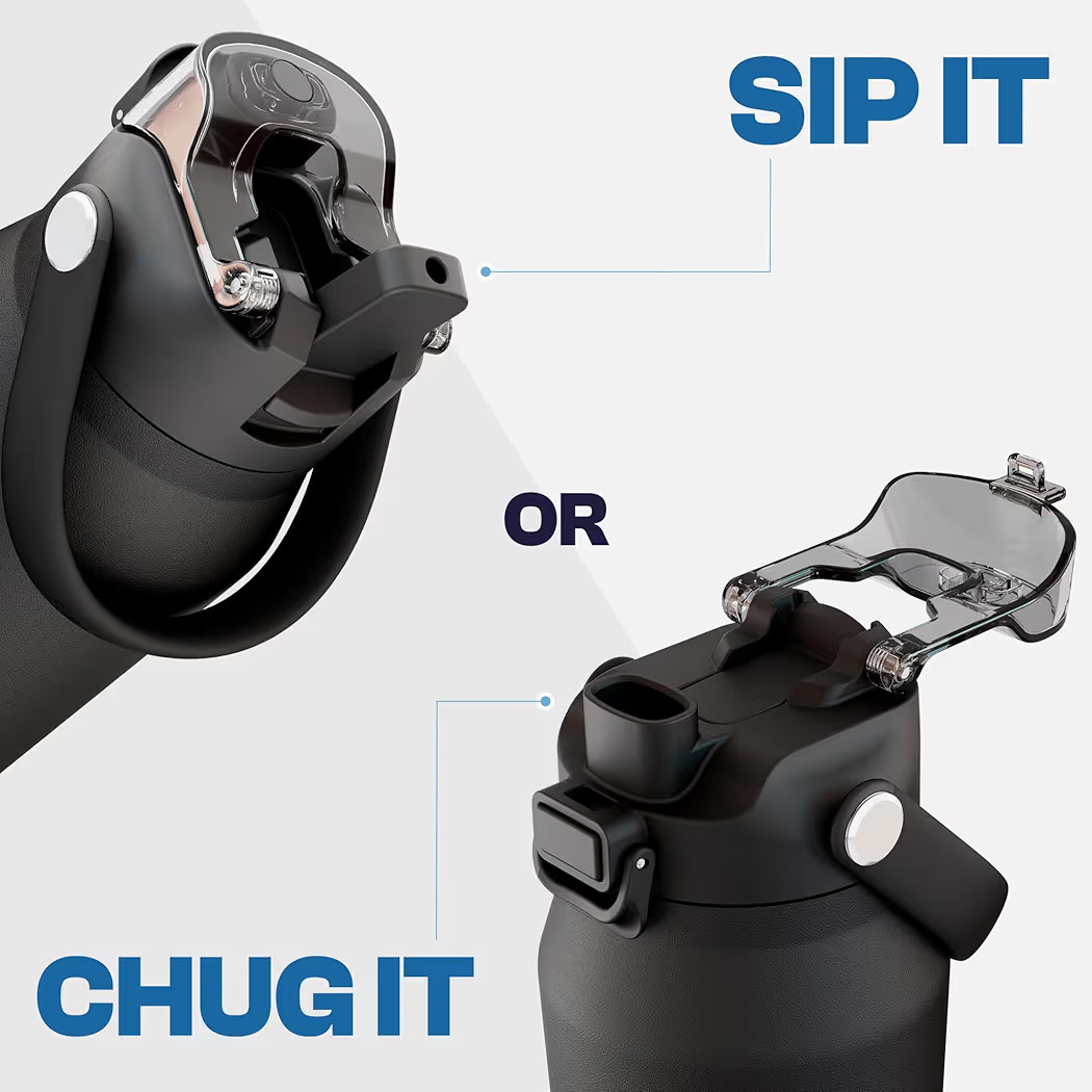 Frost Buddy 32oz Insulated Water Bottle with Straw & Chug Lid | Leak-Proof Stainless Steel | 24-H... | Amazon (US)