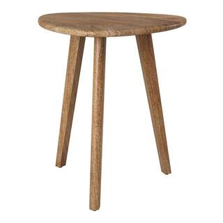 Madeleine Home Armstrong 18 in. x 18 in. x 20 in. Natural Triangle Solid Mango Wood End Table MH-... | The Home Depot