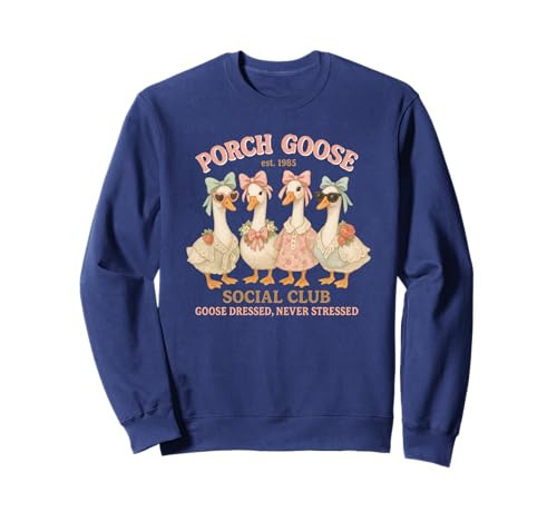 Porch Goose Social Club Dressed Never Stressed Vintage Sweatshirt | Amazon (US)
