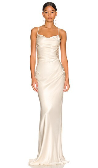 La Lune Lace Back Maxi Dress in Cream | Revolve Clothing (Global)