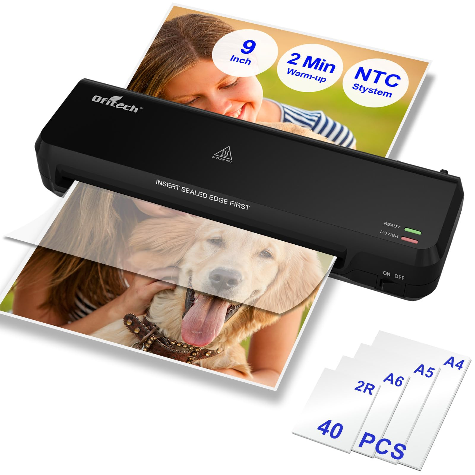9 inch Laminator Machine with 40 Laminating Sheets, A4 Thermal Laminator with 2-Min Faster Prehea... | Amazon (US)