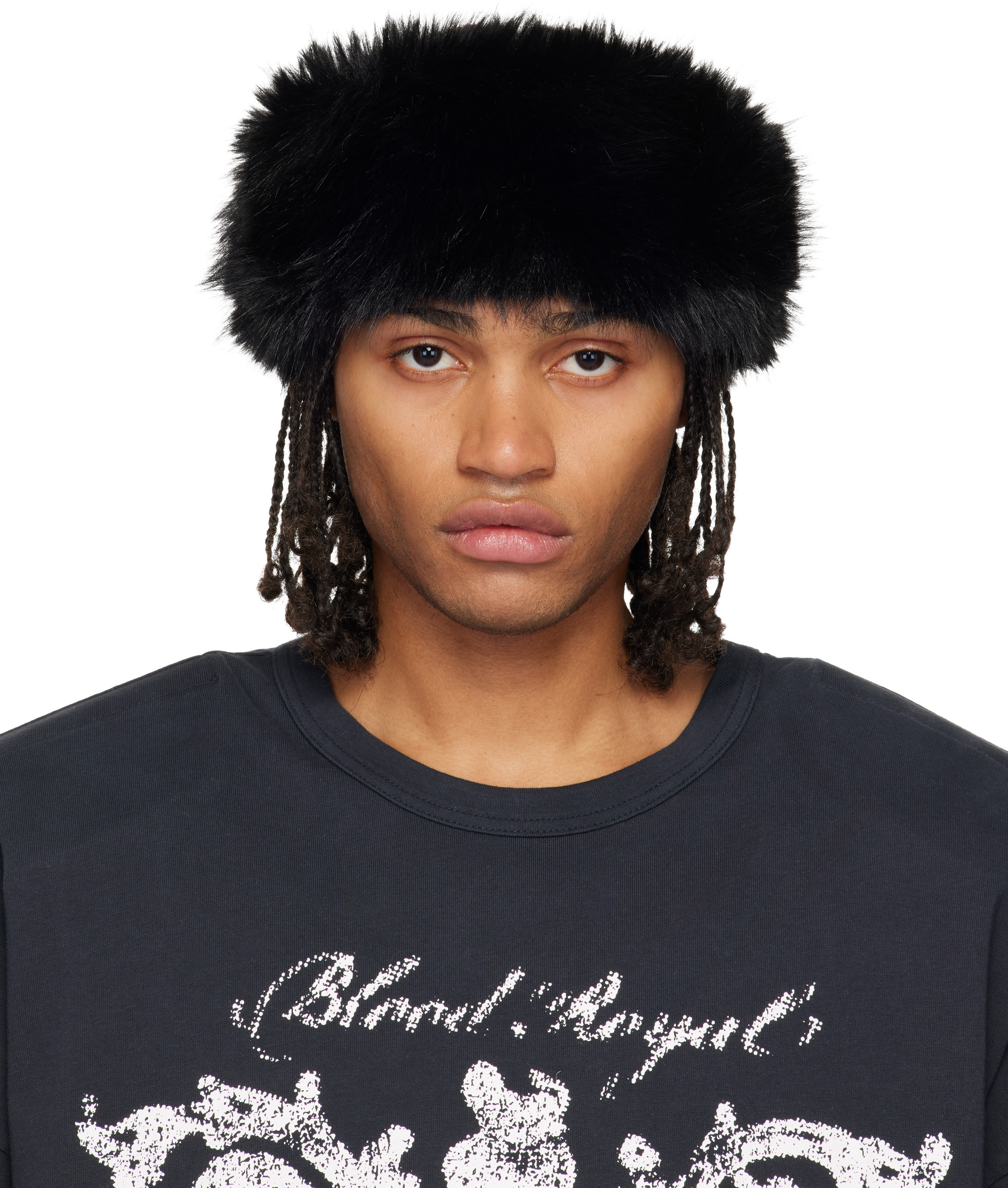 VAQUERA Black Faux-Fur Headband | SSENSE