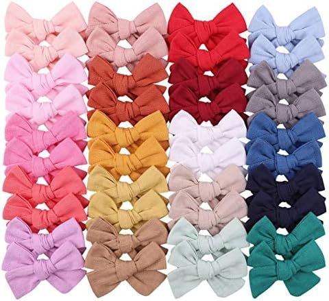 Jollybows 40PCS 2.8" Baby Girls Hair Bows Alligator Clips Woolen Hair Barrettes Hair Accessories for | Amazon (US)