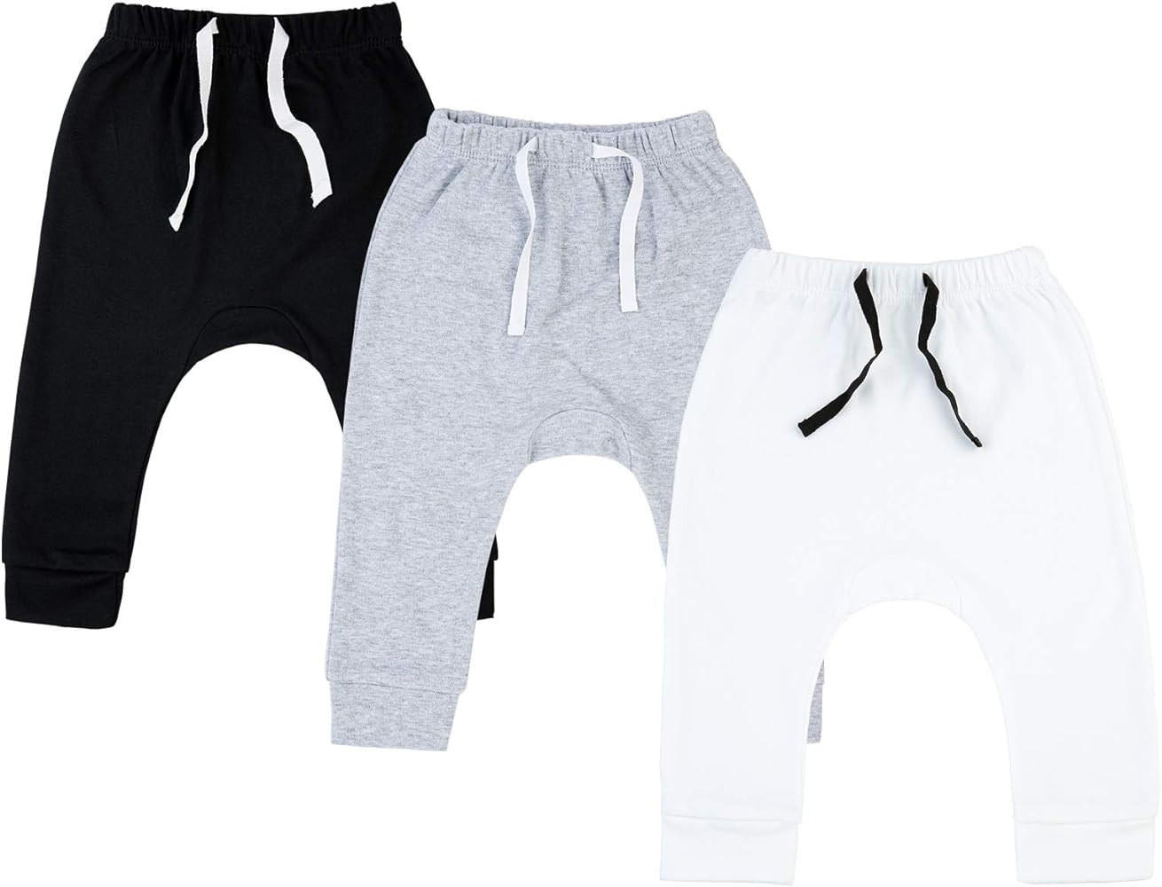 Newborn Baby Boy Girl 3-Pack Joggers Infant Baby Cotton Harem Pants for Unisex Boys Girls 0-24 Mo... | Amazon (US)