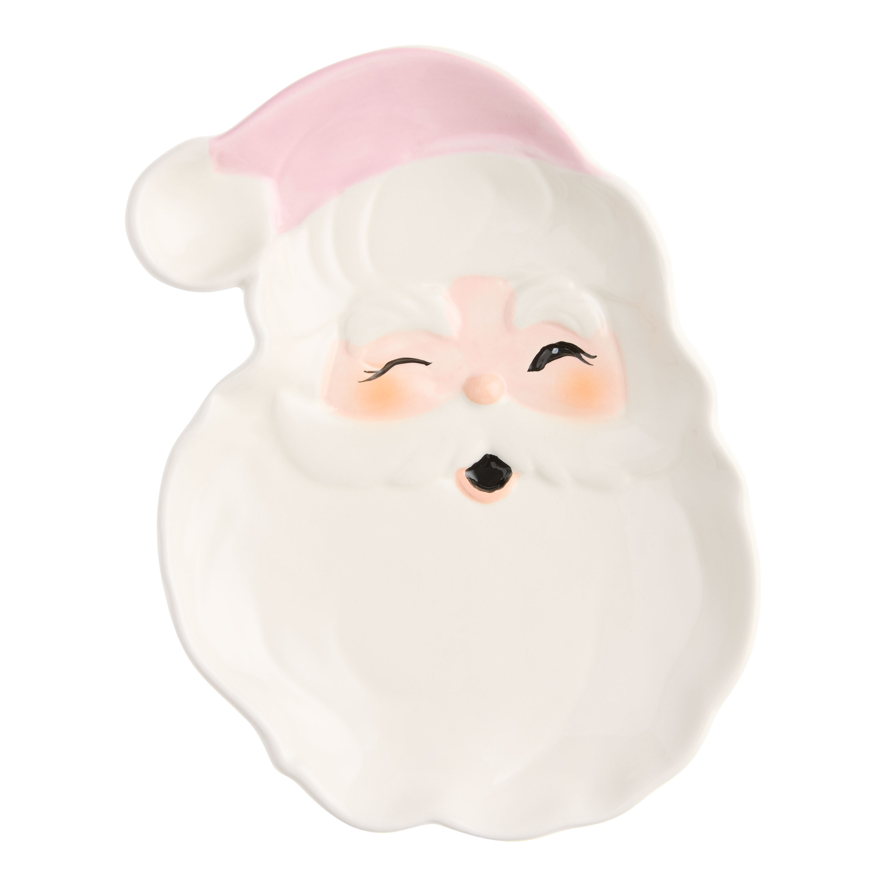 Pink Santa Figural Appetizer Plate | World Market