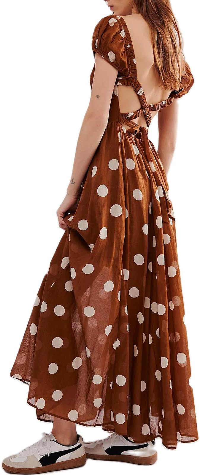 Women Spring Dresses Flowy Smocked Maxi Dress Puff Sleeve Sweetheart Y2K Floral Boho Summer Sundr... | Amazon (US)