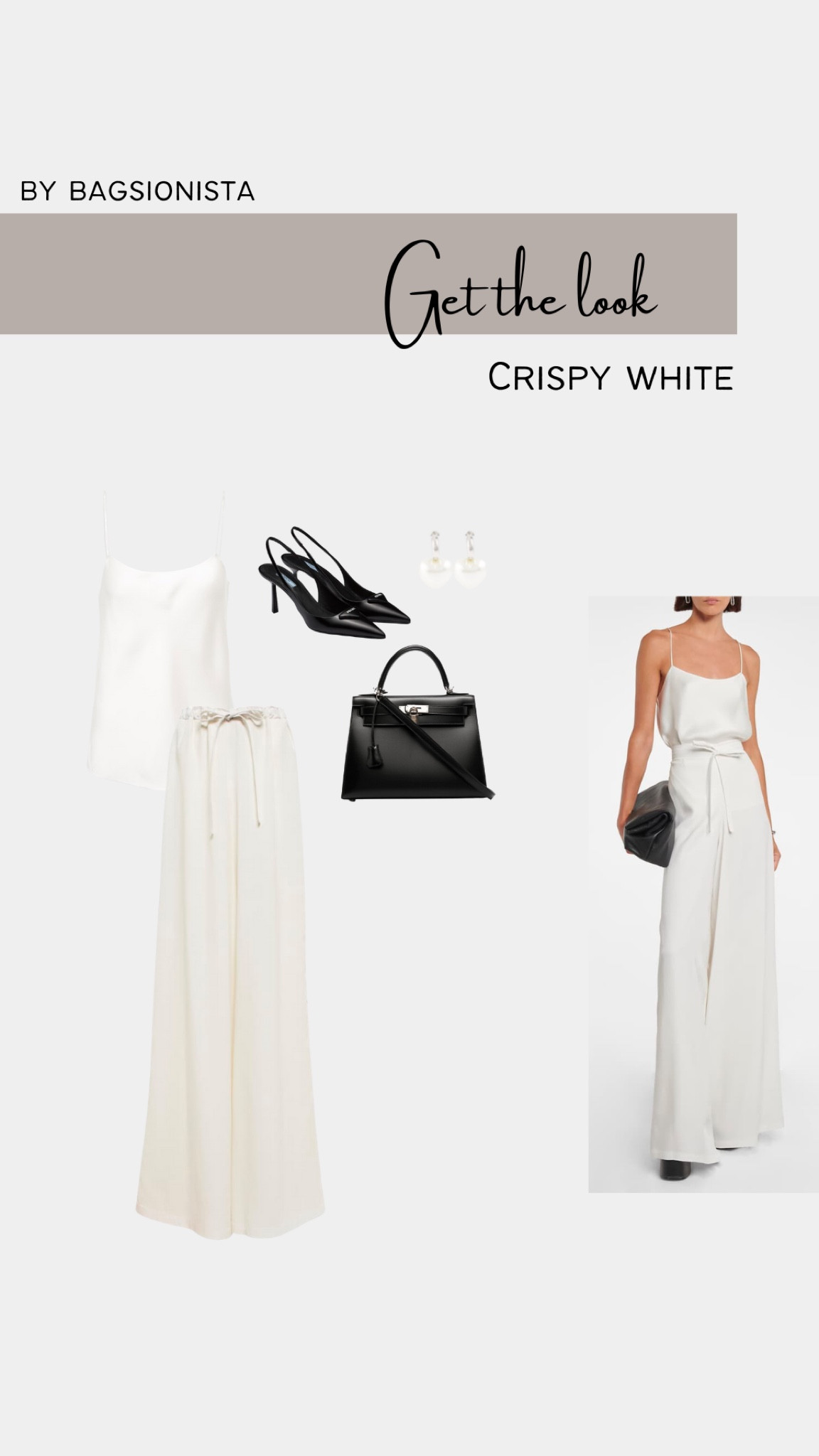 A monochrome crispy white look that will makes you look elegant and luxurious. Pair the white look with black details for a gorgeous look🤍🖤#monochromeoutfit #whiteoutfit #luxurt #elegantlady

#LTKSeasonal #LTKitbag #LTKstyletip