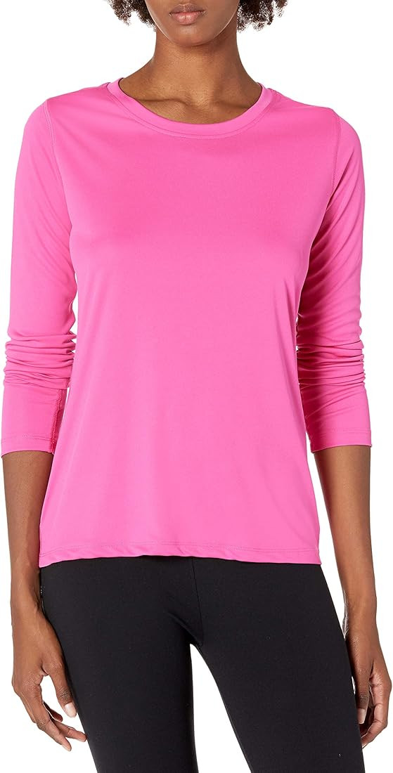 Hanes Women's Sport Cool Dri Long Sleeve Crewneck T-Shirt, Moisture-Wicking Performance Tee | Amazon (US)