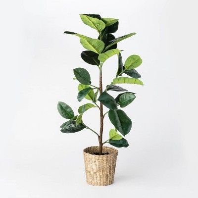 3.1&#39; Artificial Rubber Leaf Tree in Pot Green - Threshold&#8482; designed with Studio McGee | Target
