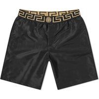 Versace Men's Greek Logo Swimshort in Black/Gold, Size X-Large | END. Clothing | End Clothing (US & RoW)