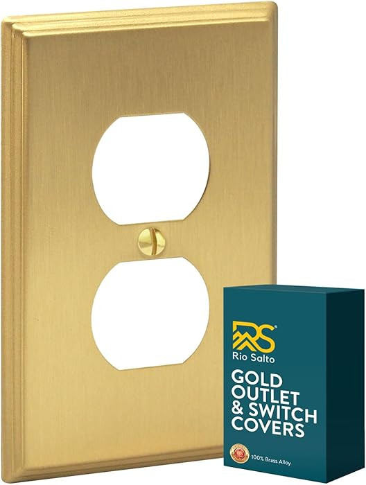 Rio Salto BRASS Deco Collection Midsize Metal Gold Outlet Cover 1-Gang Duplex Light Switch Cover ... | Amazon (US)