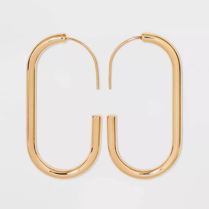 SUGARFIX by BaubleBar Oval Threader Hoop Earrings - Gold/Threader | Target