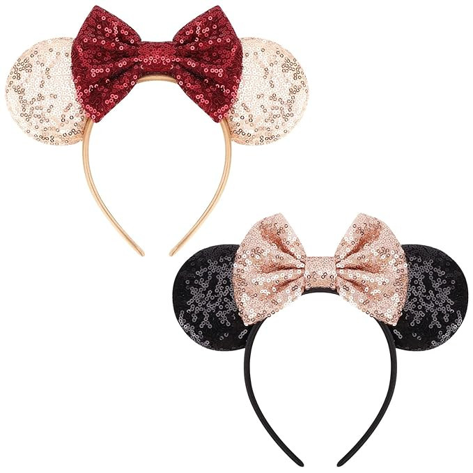 DRESHOW Mouse Ears Bow Headbands Glitter Party Decoration Cosplay Costume for Girls & Women | Amazon (US)