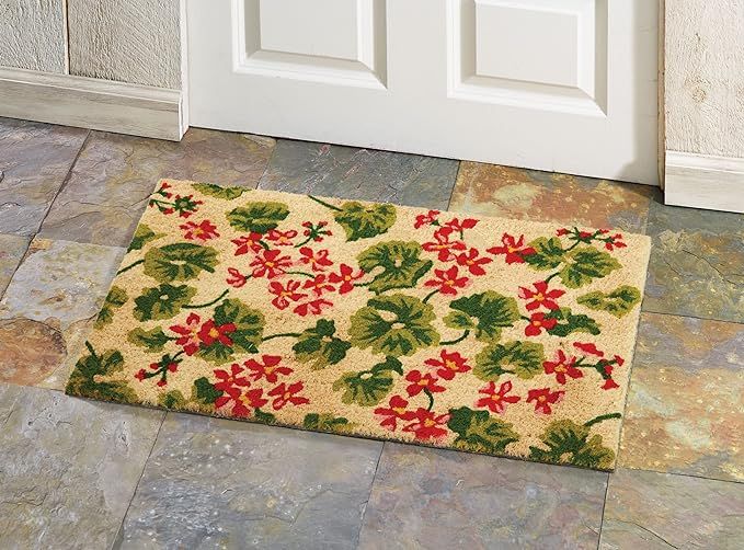 HF by LT Geranium Field 100% Coir Doormat, 18 x 30 inches, Naturally Durable, PVC-Backing, Sustai... | Amazon (US)