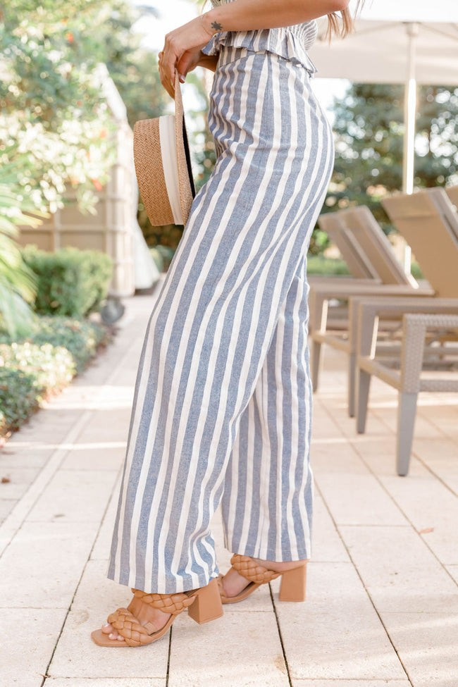 Streets Of Memories Striped Blue Pants FINAL SALE | The Pink Lily Boutique