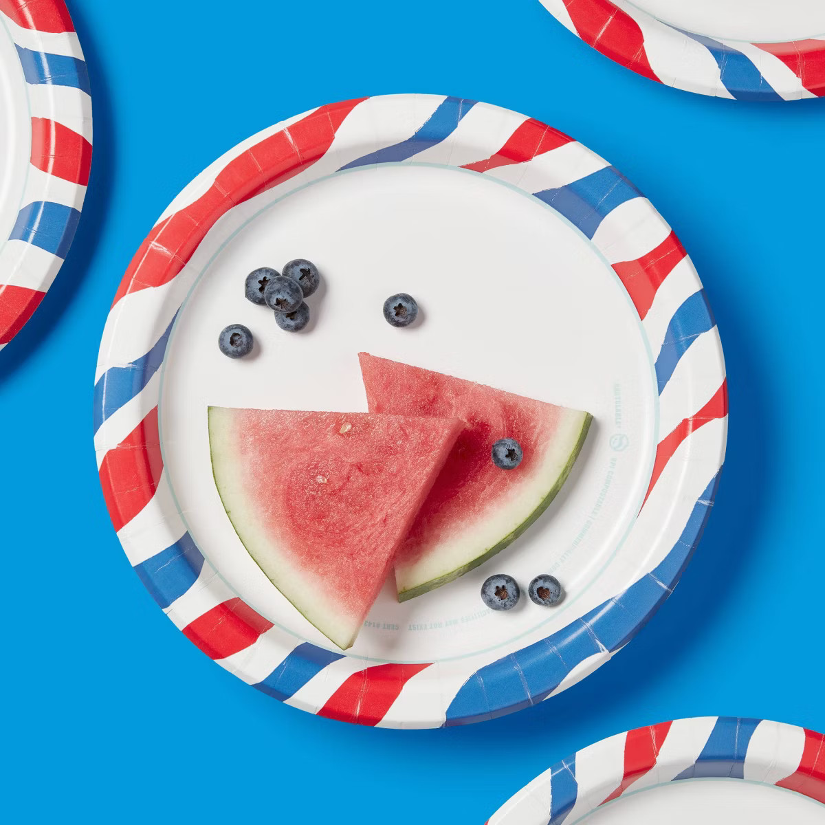 Disposable Paper Plates 10" - Red Blue White Waves - 24ct - up & up™ | Target