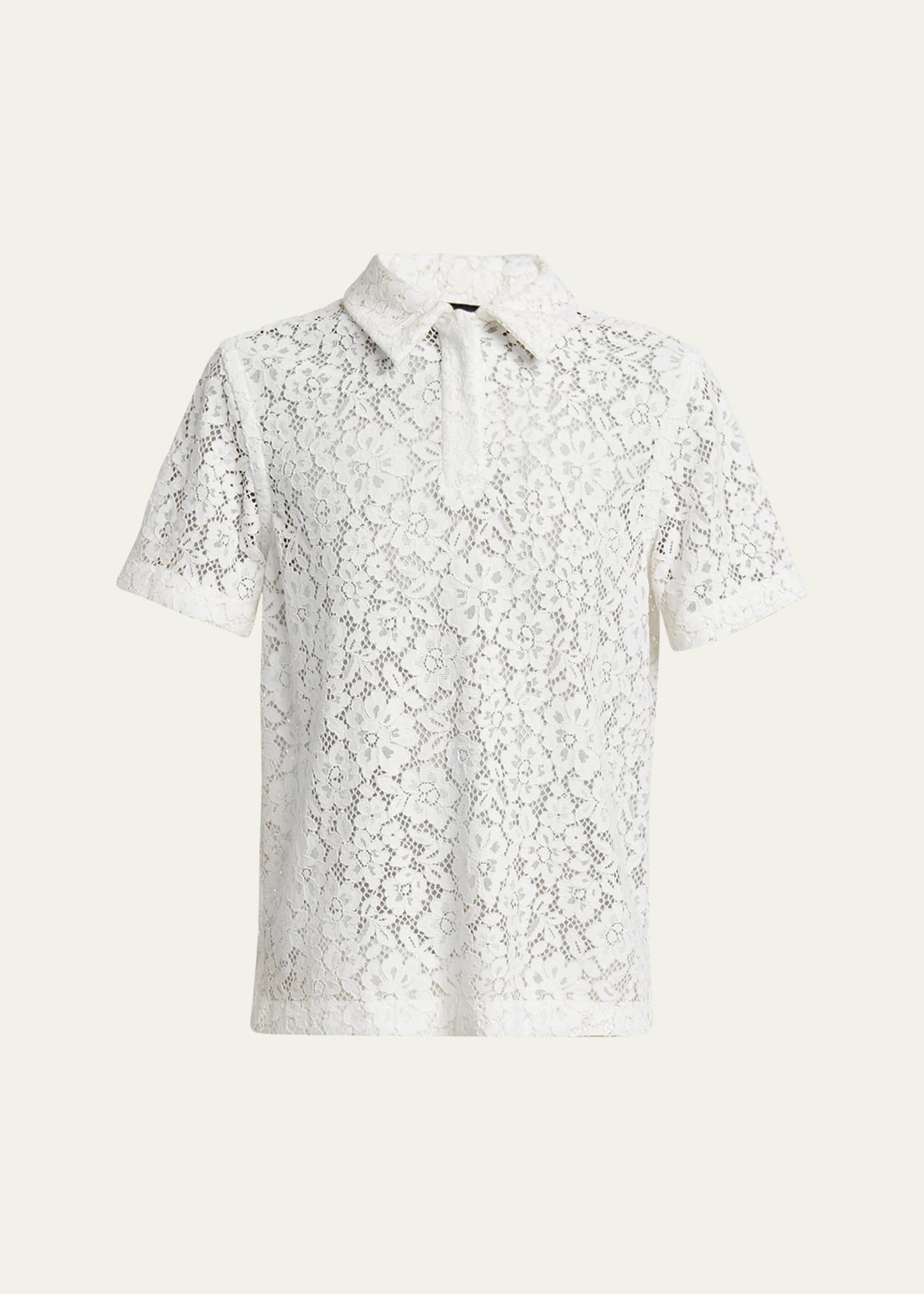 Proenza Schouler Kennedy Stretch Lace Polo Top | Bergdorf Goodman