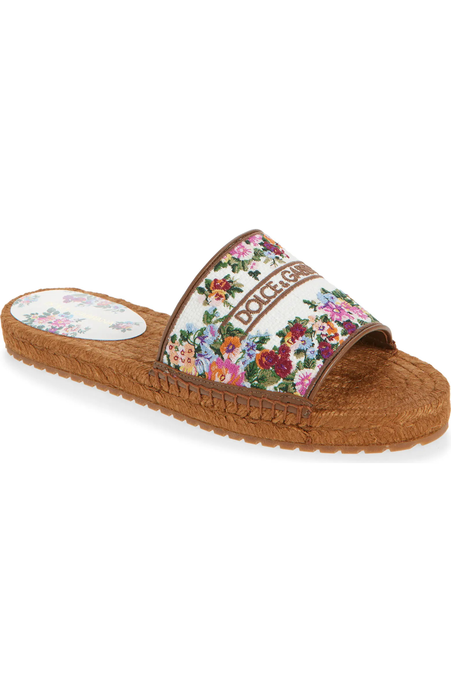 Floral Embroidered Flat Espadrille Sandal (Women) | Nordstrom