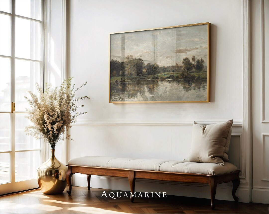 Vintage Landscape Painting, PRINT & SHIP, Landscape Wall Art, Living Room Print, Country Landscap... | Etsy (US)