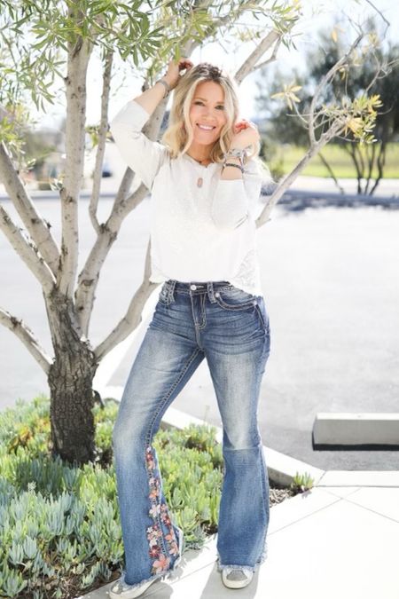 Did you Miss Me? Miss Me jeans are BACK because trends always come back around. Check out the cutest flare jeans (and their other signature styles) on their website. These were on sale too! @missme #missme #ad

#LTKstyletip #LTKSpringSale #LTKsalealert
