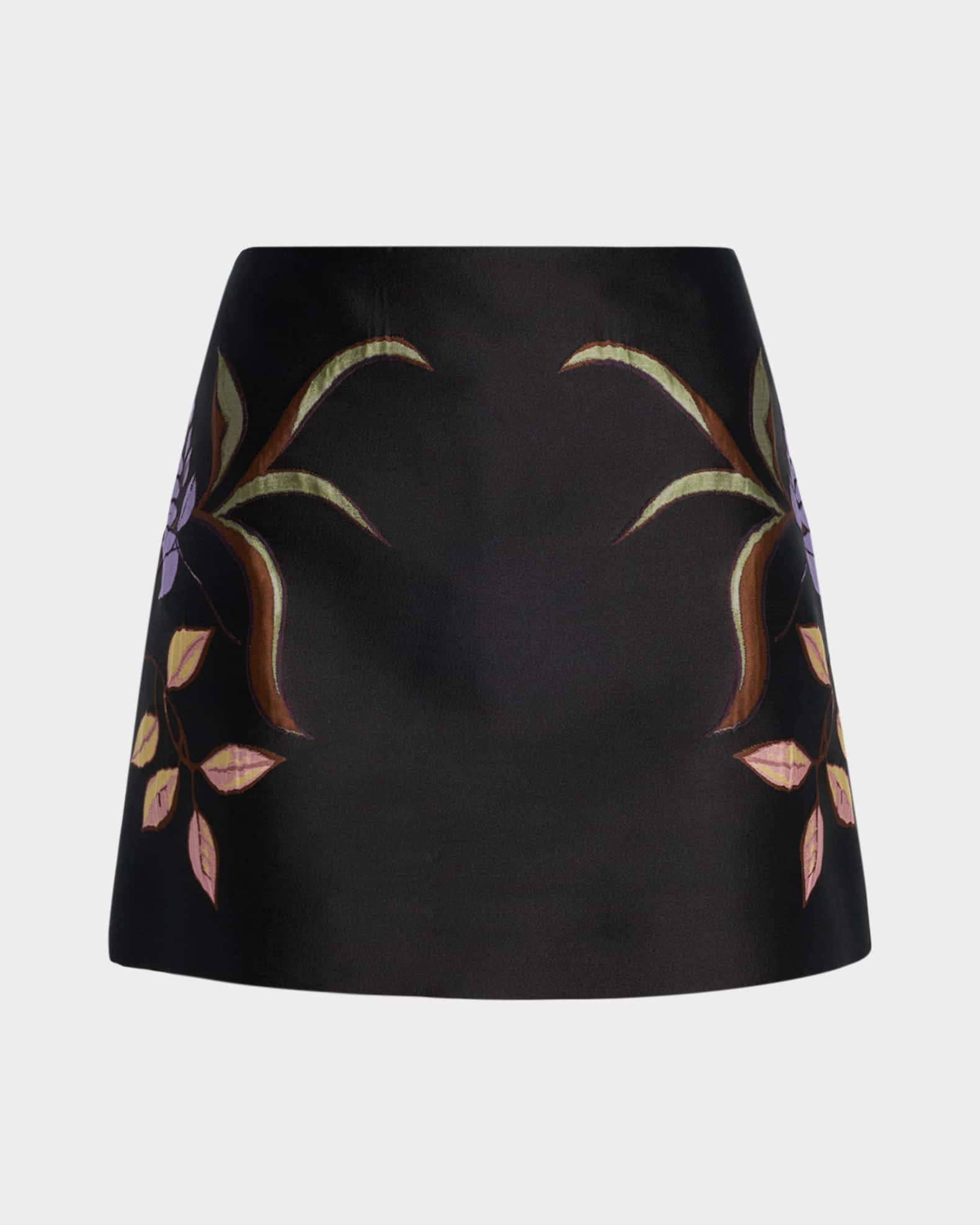 Soft Petal Floral Cloque Mini Skirt | Neiman Marcus