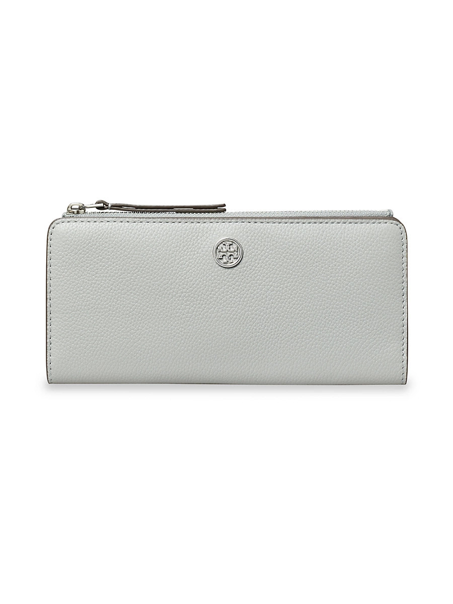 Women's Robinson Pebbled Leather Zip Wallet - Light Granite | Saks Fifth Avenue