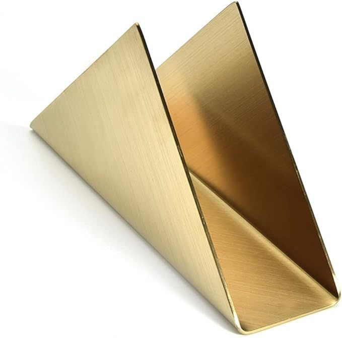 Modern Matte Gold Napkin Holder for Dining Table, Kitchen Countertop, Paper Organizer, Decorative... | Amazon (US)