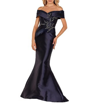 Terani Couture Beaded Off-the-Shoulder Mermaid Gown | Dillard's | Dillard's