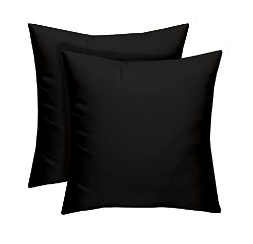 RSH DECOR Square Throw Pillows Set of 2, 20" x 20", Outdoor Pillows Waterproof, Patio Furniture Pillow, Decorative Outdoor Throw Pillow, Spun Polyester, Black, Made in USA | Amazon (US)