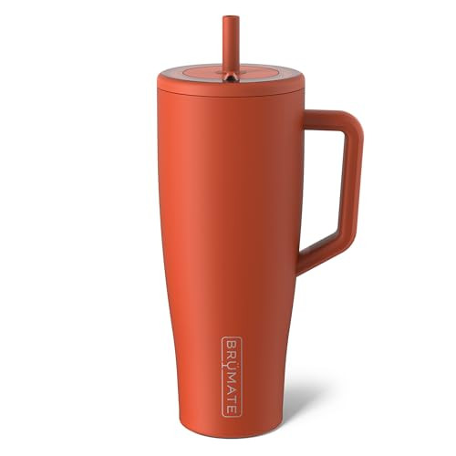 BrüMate Era 40 oz Tumbler with Handle and Straw | 100% Leakproof Insulated Water Bottle Tumbler with Lid and Straw | Made of Stainless Steel | Cup Holder Friendly | 40oz (Cedar) | Amazon (US)
