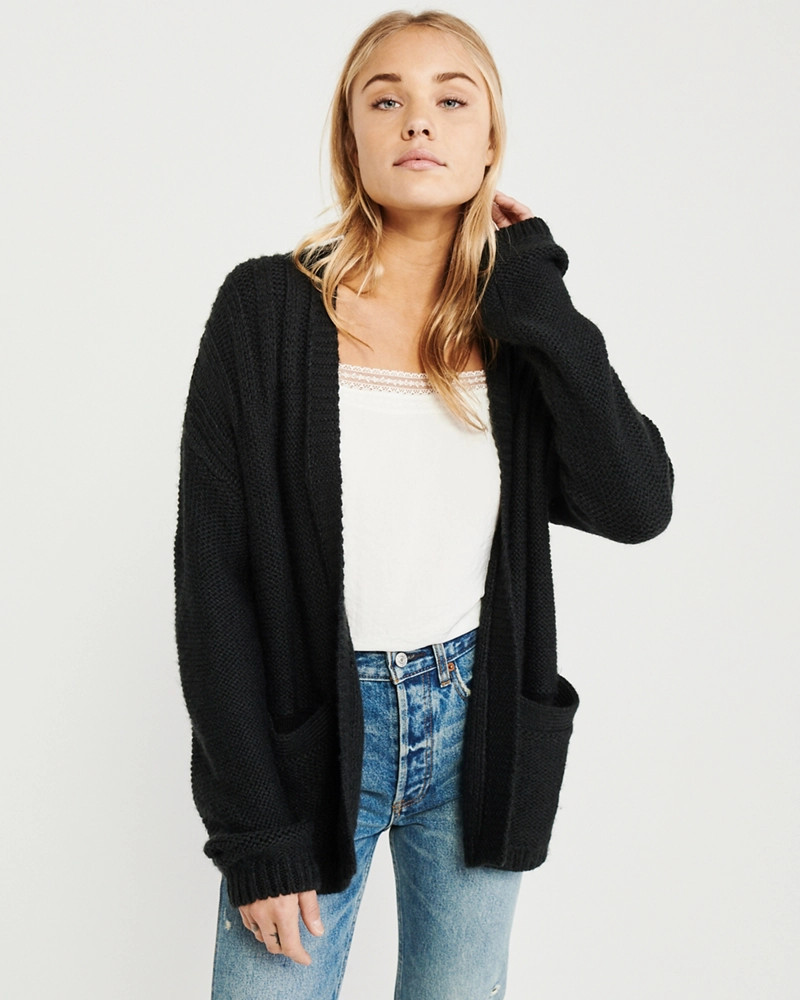 Fuzzy Puff Sleeve Cardigan | Abercrombie & Fitch US & UK