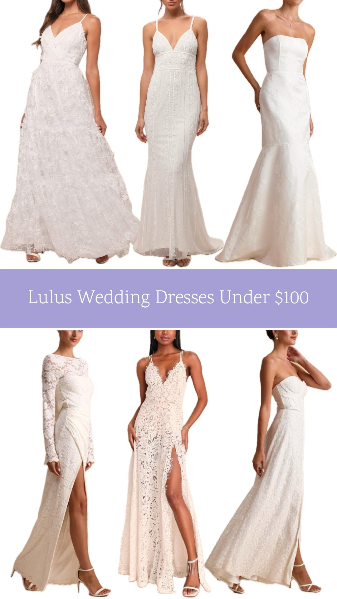 Wedding dresses under $100 today at Lulus.

Reception dress, courthouse elopement dress, long white dress, minimalist wedding dress, microwedding dress. rehearsal dinner dresses, after party dresses, reception dresses. 

#LTKSeasonal #LTKSaleAlert #LTKWedding