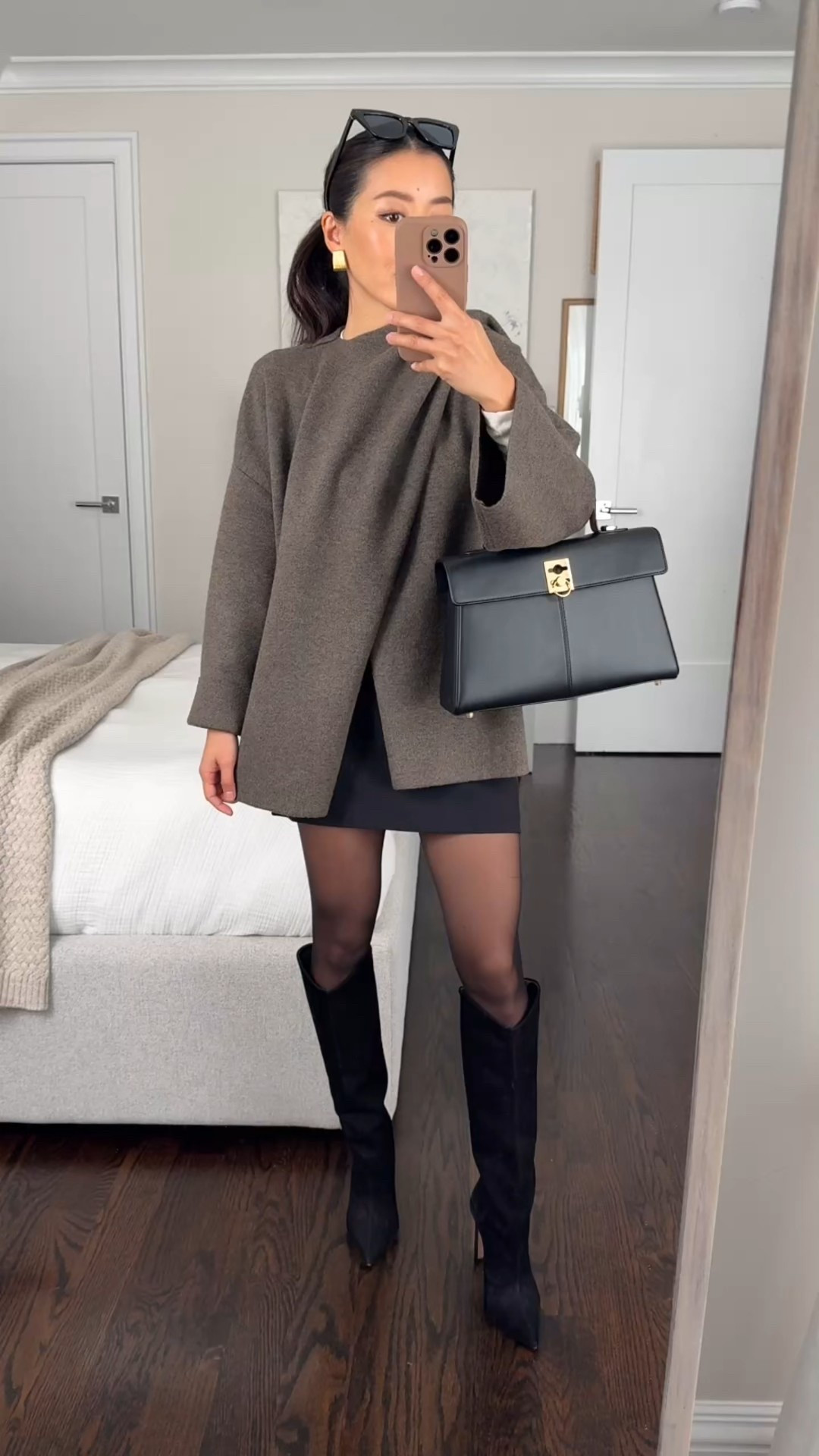 Trying on this year’s version of the Zara sweater knit scarf jacket in S/M.  Has a roomy oversized fit. 

All 4 boots linked are petite friendly in terms of height. And two pairs (Naturalizer and Aldo) fit my narrow calves!

This sweater is also great for travel paired with flats or loafers 

• AF mini skort xxs
• Schutz Maryana boots sz 5
• Cafune bag
• sheer tights Small (runs small and petite friendly)
• BP sunglasses

Similar tall boots linked that are petite friendly with shorter shafts 

@abercrombie #abercrombiepartner #ad

Fall fashion, chic cardigan , scarf coat, Thanksgiving outfit ideas 

#LTKGiftGuide #LTKPetite #LTKTravel