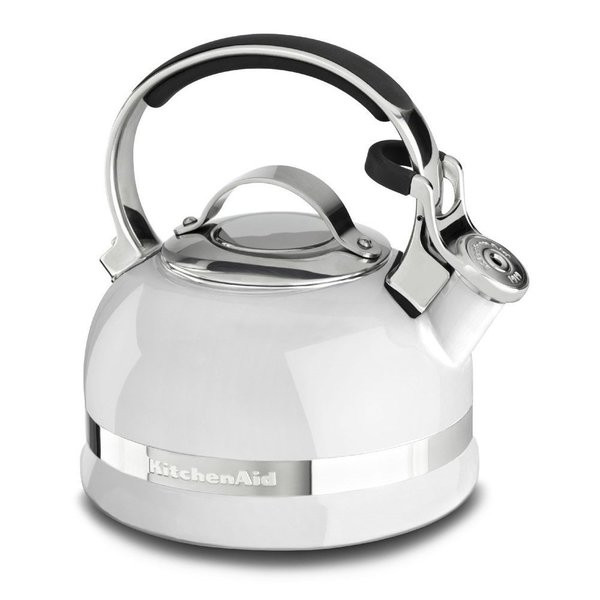 KitchenAid KTEN20SBWH White Stainless Steel 2-quart Kettle With Full Handle and Trim Band | Bed Bath & Beyond