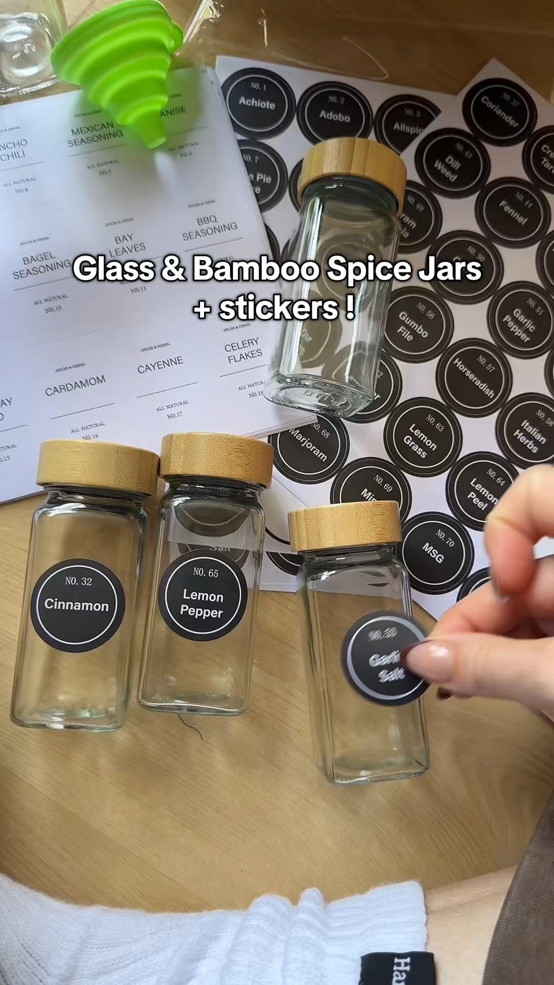 Glass & Bamboo Lid Spice jar set complete with stickers for organizing and storing spices ✨ 

#LTKfoodie #LTKGiftGuide #LTKHome