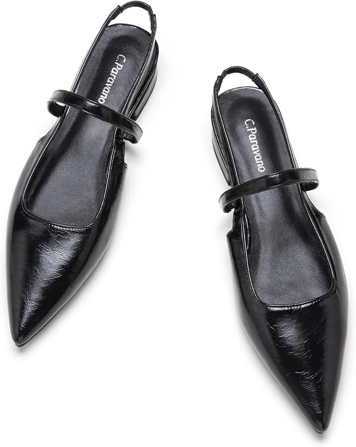 C.Paravano Women's Slingback Flats Pointed Toe Slingback Shoes Women's Pointed Toe Slingback Heel... | Amazon (US)