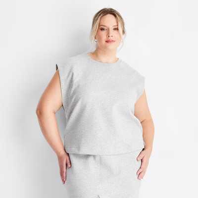 Women's Fleece Muscle Tank Top - Future Collective Heather Gray | Target