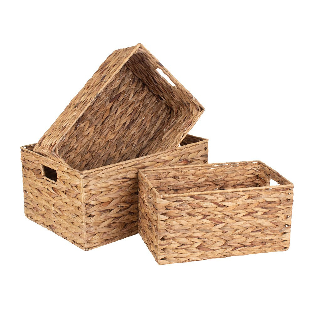 A by Amara - Water Hyacinth Rectangular Storage Set 3 - Set of 3 | Amara US