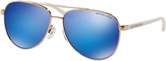 Michael Kors Hvar Sunglasses MK5007 Rose Gold/Blue Mirror 1045/25 59mm | Amazon (US)