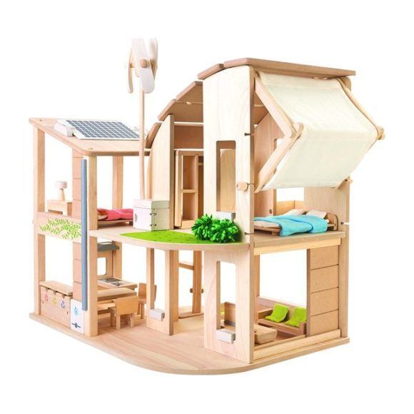 Green Dollhouse w/Furniture | Maisonette