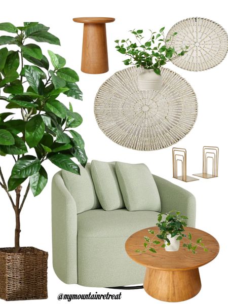 Spring Decor 2024 | Walmart finds | Target | greenery | faux plants | wood furniture| sage green | boho wall baskets | gold accents 

#LTKhome